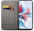 Klopové pouzdro pro Oppo Reno 11F 5G, Smart Magnetic, námořnicky modré + 9H sklo 