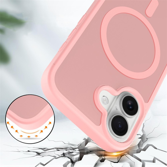 Pouzdro Matt pro iPhone 17, pro MagSafe, průsvitné růžové