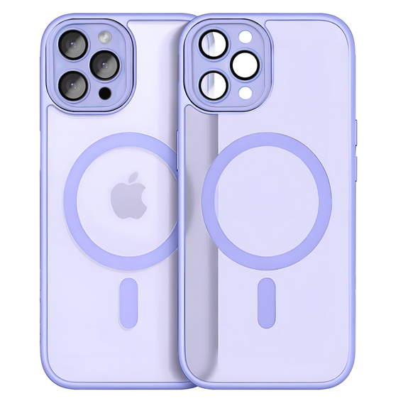 Pouzdro pro iPhone 16 Pro, pro MagSafe, ERBORD Matt Case, fialový + sklo na displej