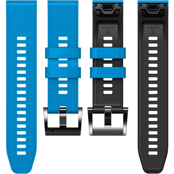 Silikonový řemínek pro Garmin Fenix 7 / Forerunner 965 / 955 / 945 / 935, modrý / černý