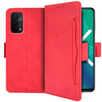 Klopové pouzdro pro OPPO A54 5G / A74 5G / A93 5G, Card Slot, červené