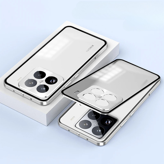 Pouzdro pro Xiaomi 15, Frame Case, stříbrné