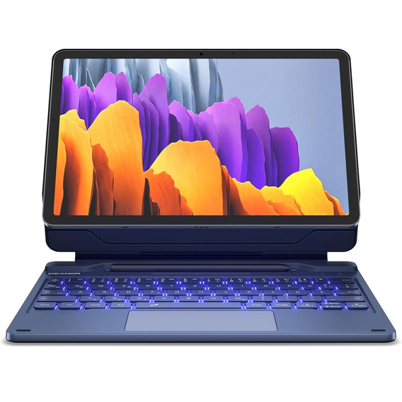 Pouzdro s klávesnicí pro Samsung Galaxy Tab S9 / S9 FE / S10 FE, Dexnor Magnetic Keyboard Touchpad, modré