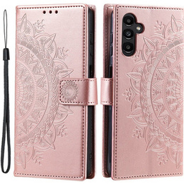 Klopové pouzdro pro Samsung Galaxy A34 5G, Mandala, růžové rose gold
