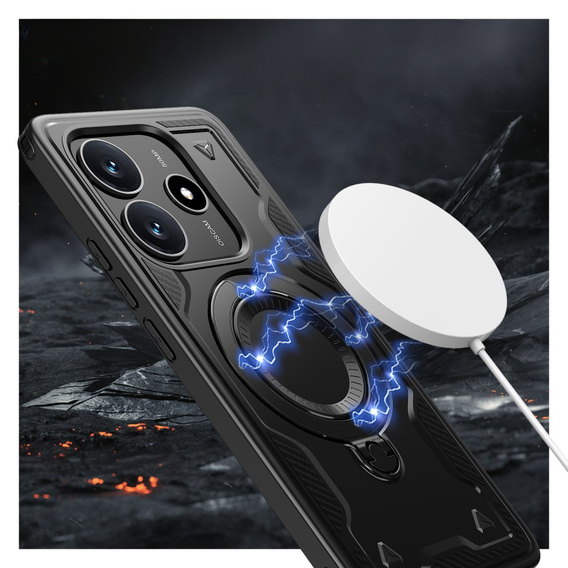 Pouzdro pro Xiaomi Redmi Note 14 5G, Military MagSafe, černé + 9H sklo