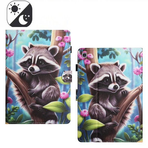 Pouzdro pro Samsung Galaxy Tab A7 Lite, s klopou, raccoon