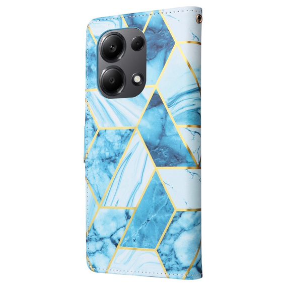 Klopové pouzdro pro Xiaomi Redmi Note 13 Pro 4G / Xiaomi Redmi Note 14S / Xiaomi Poco M6 Pro 4G, Wallet, Marble modré