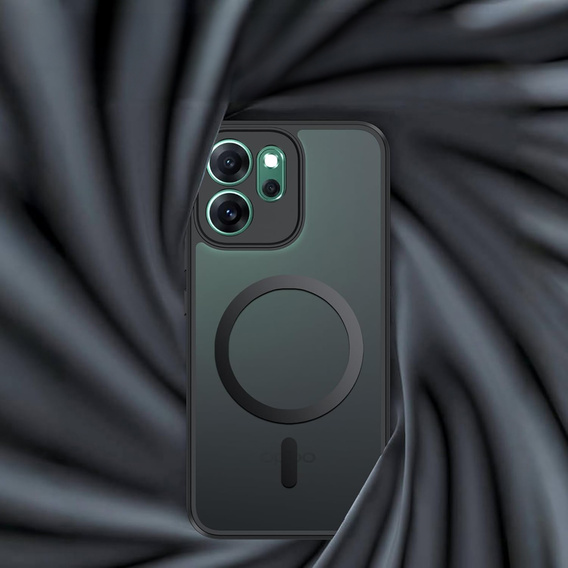 Matné pouzdro pro Oppo Reno 14, pro MagSafe, průsvitné černé