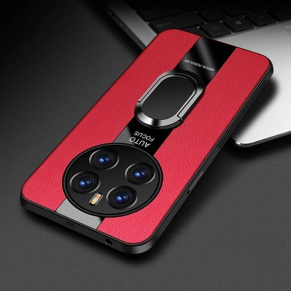 Pouzdro pro Realme 12 Pro 5G / 12 Pro+ 5G, Leather Kickstand Ring, červené