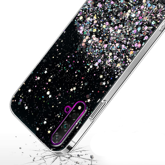 Pouzdro pro Huawei Nova 5T/Honor 20, Glittery, černé