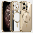 Pouzdro pro iPhone 11 Pro, Electro MagSafe, zlaté + sklo na displej