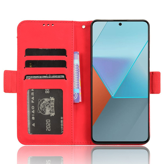 Klopové pouzdro pro Xiaomi Redmi Note 13 Pro 5G, Card Slot, červené