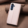 Klopové pouzdro pro Samsung Galaxy A15, BINFEN Wallet, růžové rose gold  + 9H sklo 