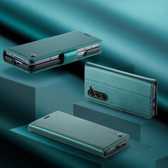 Flipové pouzdro CASEME pro Samsung Galaxy Z Fold6 5G, Litchi Wallet, zelené
