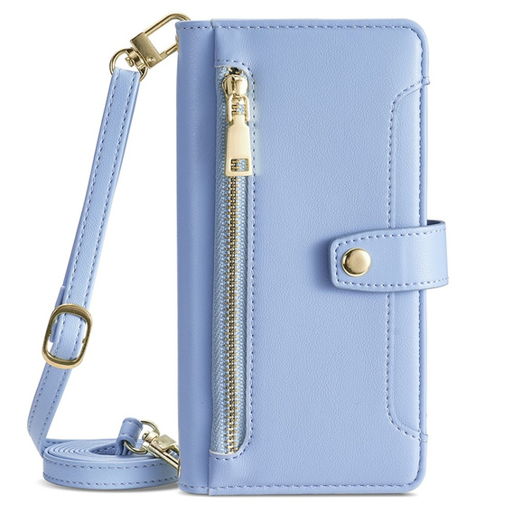 Klopové pouzdro pro Realme 14 Pro+ 5G, Wallet Zipper Pocket, modré