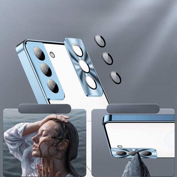 Ochranné pouzdro na fotoaparát pro Samsung Galaxy S21 FE 5G, CamShield MagSafe, transparentní / modré