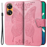 Klopové pouzdro pro Oppo Reno8 T, Butterfly, růžové