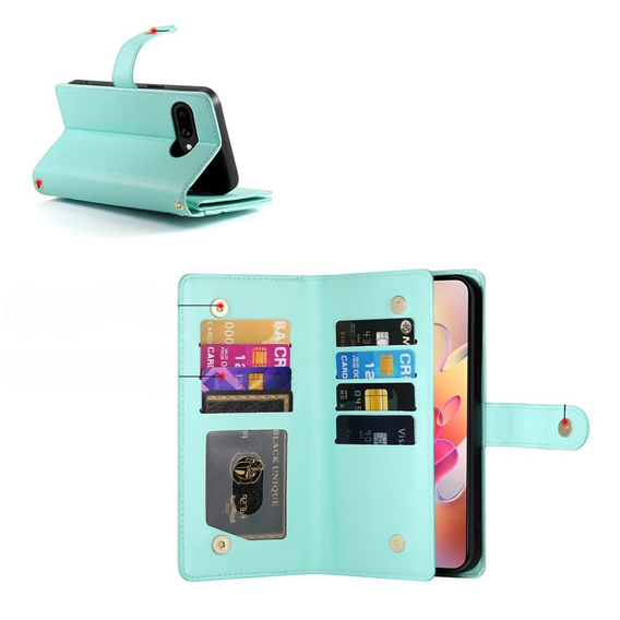 Klopové pouzdro pro Samsung Galaxy A56 5G, Wallet Zipper Pocket, zelené