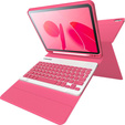 Pouzdro + klávesnice iPad 10.9 2022 10 Gen, Pen Slot, růžové rose gold