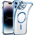 Pouzdro pro iPhone 14 Pro, Electro MagSafe, modré + sklo na displej