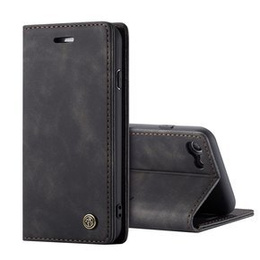 Pouzdro CASEME pro iPhone 7/8/SE 2020/SE 2022, Leather Wallet Case, černé