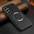 Pouzdro pro Samsung Galaxy S24 FE, Leather Hybrid MagSafe, černé