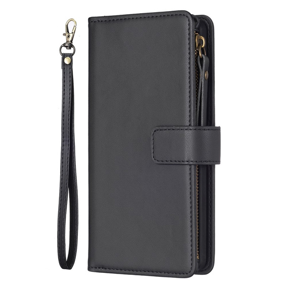 Klopové pouzdro pro Samsung Galaxy A25 5G, Wallet Zipper Pocket, černé