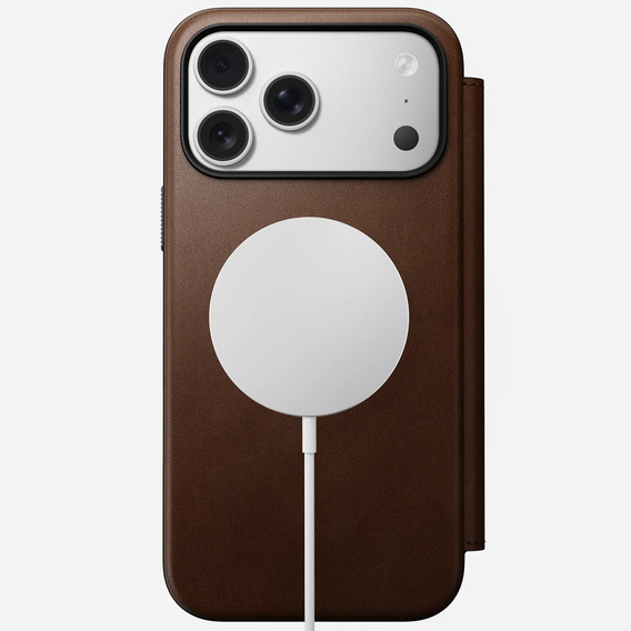 Pouzdro Nomad pro iPhone 17 Pro Max, Modern Leather Folio, hnědé