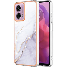 Ochranné pouzdro pro Motorola Moto G24 / G24 Power / G04, Marble Slim Case, bílé