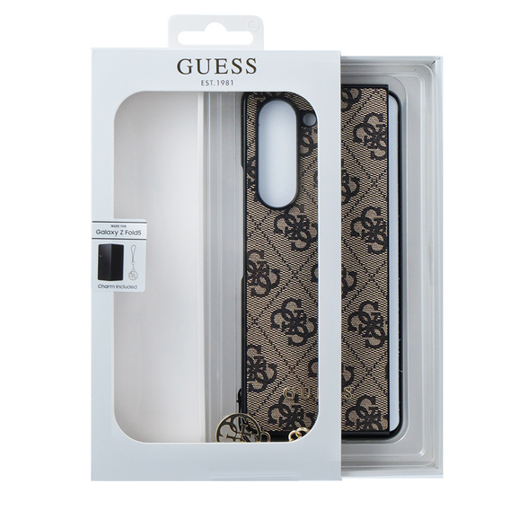 Pouzdro GUESS pro Samsung Galaxy Z Fold 5, 4G Charms Collection Hardcase, hnědé