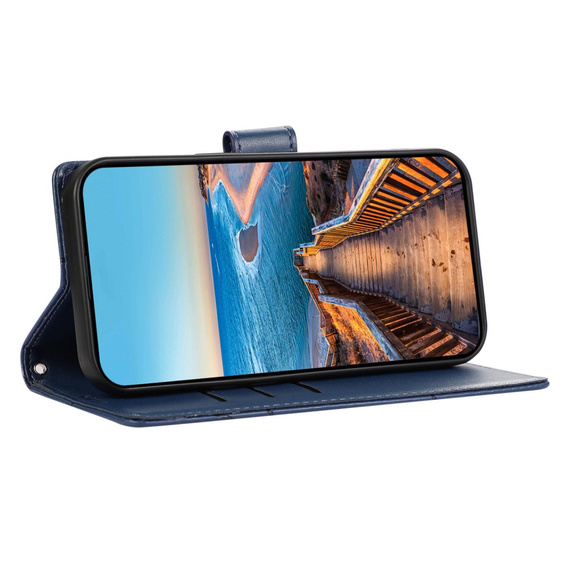 Pouzdro s klopou pro Realme 12 Pro 5G / 12 Pro+ 5G, Leather Line Wallet, modré