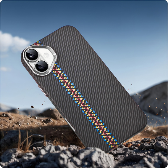 Pouzdro pro iPhone 16 Plus, Carbon Fiber MagSafe, černé