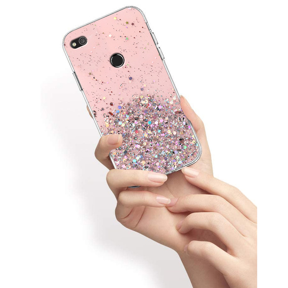 Pouzdro pro Huawei P8 Lite 2017/ P9 Lite 2017, Glittery, růžové