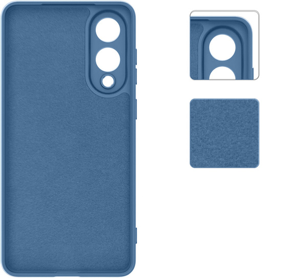 Pouzdro pro Samsung Galaxy S25 Edge, Silicone Lite, modré + 9H sklo