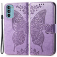 Klopové pouzdro pro Motorola Moto G52 / G82 5G, Butterfly, fialové