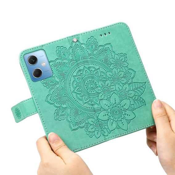 Klopové pouzdro pro Xiaomi Redmi Note 12 5G / POCO X5 5G, Mandala Flower, zelené