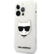 Pouzdro Karl Lagerfeld pro iPhone 13 Pro Max, Choupette Head, průhledné