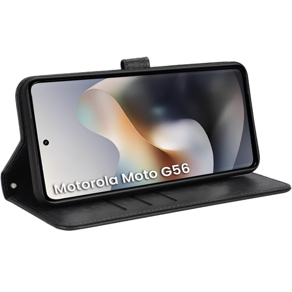 Flipové pouzdro pro Motorola Moto G56 5G, Wallet Rhombus, černé