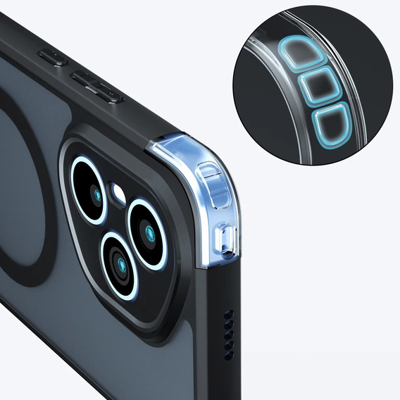 Pouzdro pro Honor 400 Pro 5G, pro MagSafe, ERBORD Matt Case, černý + sklo na displej