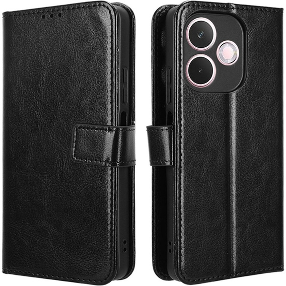Klopové pouzdro pro Oppo A5 Pro 5G, Crazy Horse Wallet, černé