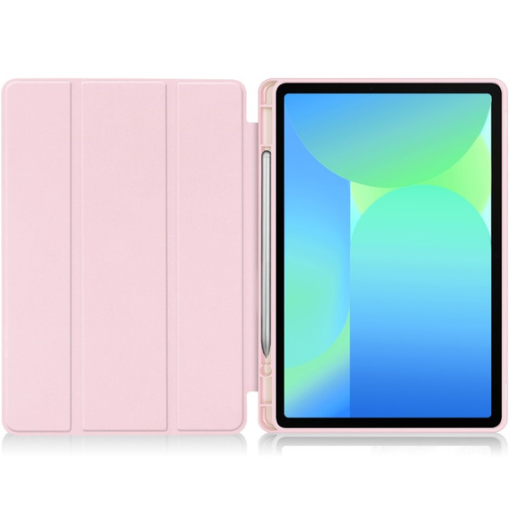 Pouzdro pro Samsung Galaxy Tab S10 FE+ Plus, Smartcase s prostorem pro stylus, růžové