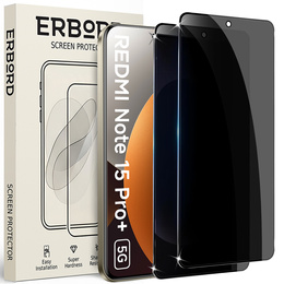 Tvrzené sklo ERBORD Anti-Spy (2 ks) pro Xiaomi Redmi Note 15 Pro Plus 5G / Poco M8 Pro 5G