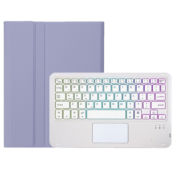 Pouzdro s podsvícenou bluetooth klávesnicí s touchpadem pro Xiaomi Pad 7 / Xiaomi Pad 7 Pro, fialové