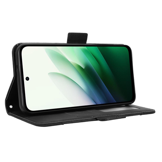 Klopové pouzdro pro Xiaomi Redmi 15 5G / 4G, slot na karty, peněženka, černé