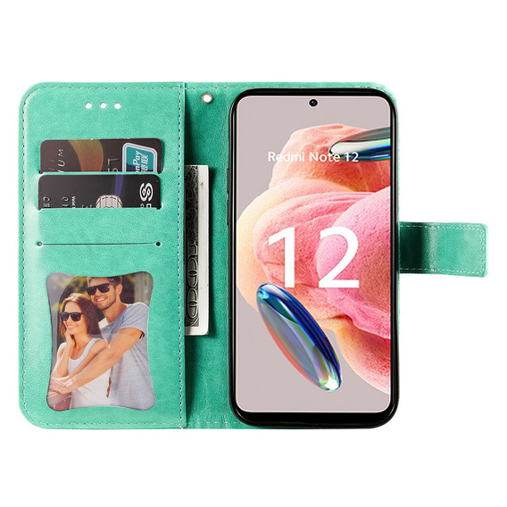 Klopové pouzdro pro Xiaomi Redmi Note 12 4G, Mandala Flower, zelené