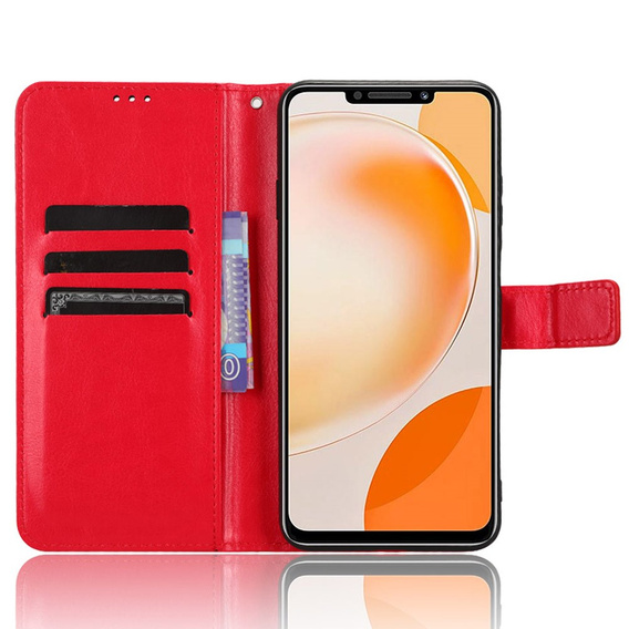 Klopové pouzdro pro Huawei Nova Y91 4G, Crazy Horse Wallet, červené