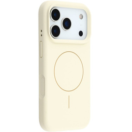 Silikonové pouzdro pro iPhone 17 Pro Max - kompatibilní s MagSafe, proti nárazu, béžové
