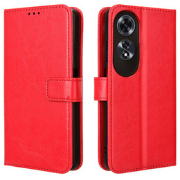 Klopové pouzdro pro Oppo A60, Crazy Horse Wallet, červené