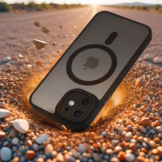 Pouzdro pro iPhone 11, pro MagSafe, ERBORD Matt Case, černý + sklo na displej