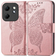 Klopové pouzdro pro Infinix Hot 50i 4G, Butterfly, růžové rose gold